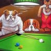 Dogs Play Pool Diamond Paintings