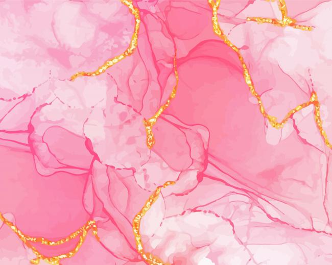 Golden Glitter And Pink Marble Diamond Paintings