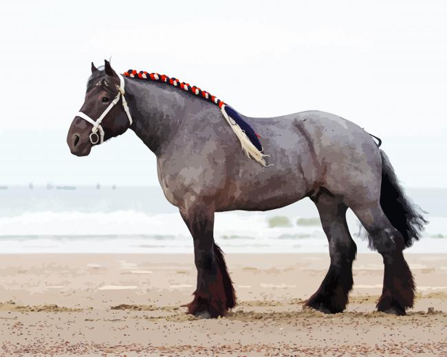 Grey Draft Horse Diamond Paintings