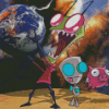 Invasor Zim Animation Diamond Paintings