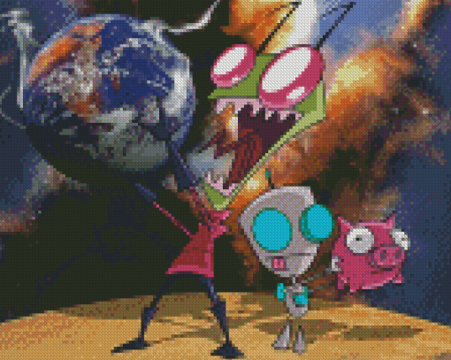 Invasor Zim Animation Diamond Paintings