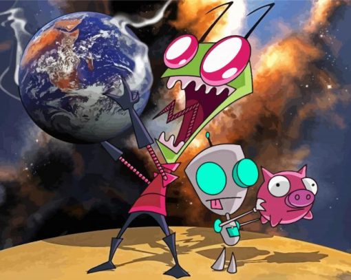 Invasor Zim Animation Diamond Paintings