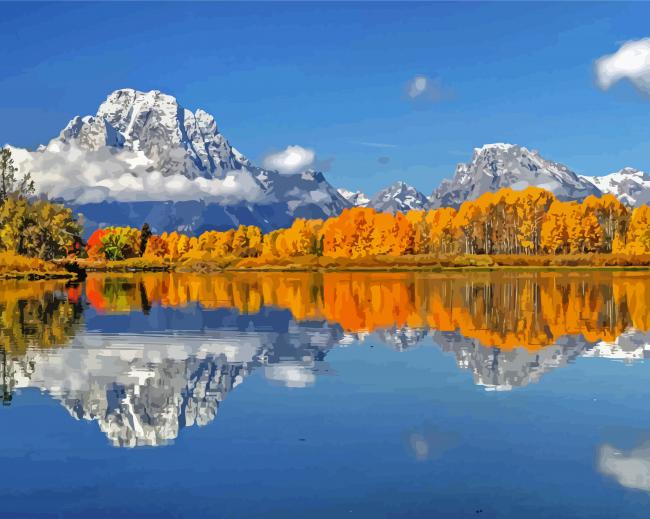 Jackson Lake Autumn Diamond Paintings