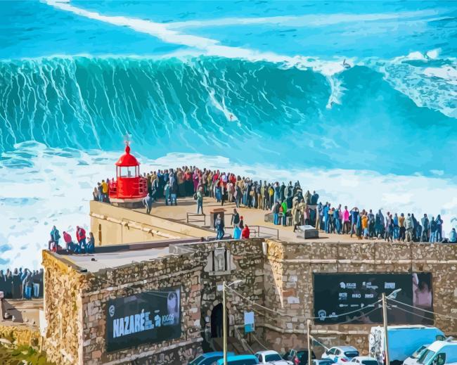 Nazare Giant Waves Portugal Diamond Paintings