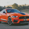 Orange Ford Mustang Mach 1 Diamond Paintings