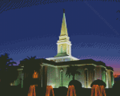 Orlando Temple Sunset Blue Hour Diamond Paintings