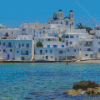 Paros Seaside Buildings Diamond Paintings