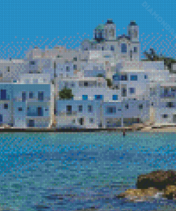 Paros Seaside Buildings Diamond Paintings