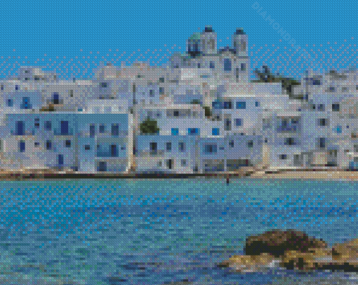 Paros Seaside Buildings Diamond Paintings