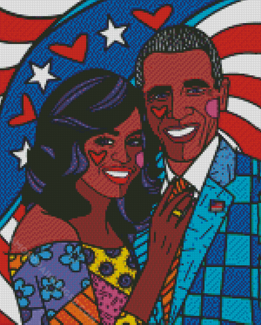 Pop Art Barack And Michelle Obama Diamond Paintings