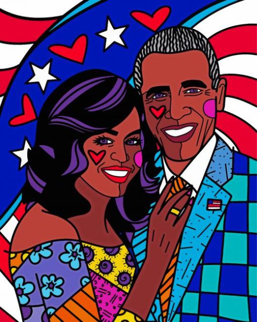 Pop Art Barack And Michelle Obama Diamond Paintings