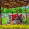 Red Massey Ferguson Tractor Diamond Paintings