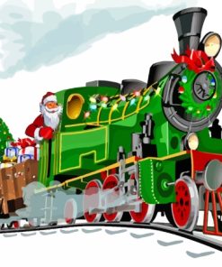 Santa Claus Train Diamond Paintings