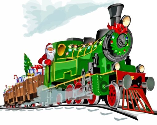 Santa Claus Train Diamond Paintings