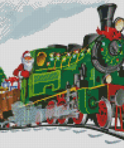 Santa Claus Train Diamond Paintings