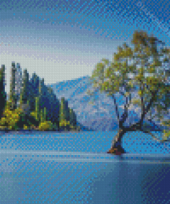 Tree In Lake Wanaka Diamond Paintings