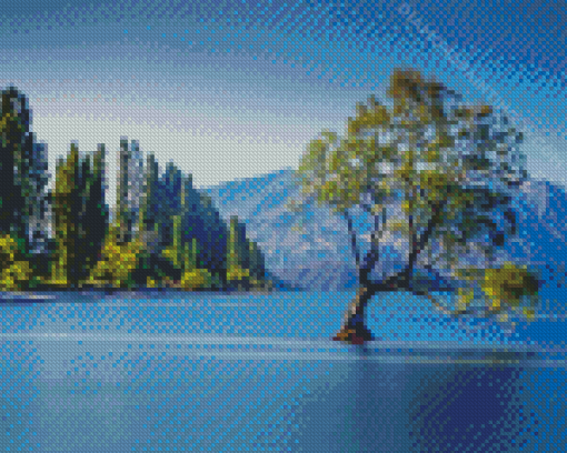 Tree In Lake Wanaka Diamond Paintings