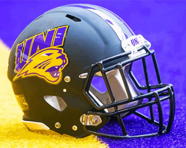 University Northern Iowa Panthers Helmet Diamond Paintings