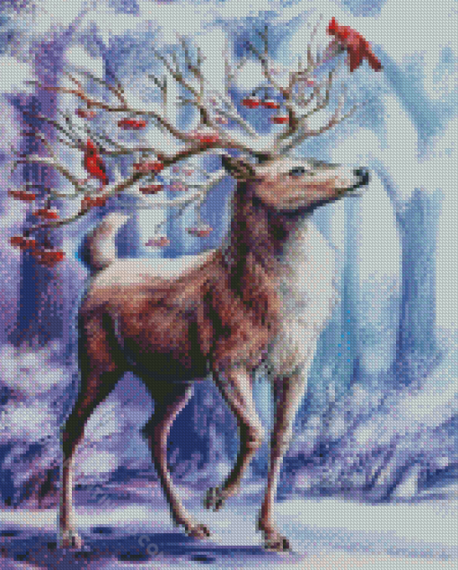 Winter Fawn Snow Diamond Paintings