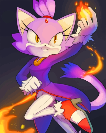 aesthetic Blaze the Cat Diamond Paintings