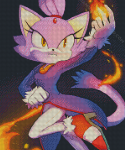 aesthetic Blaze the Cat Diamond Paintings