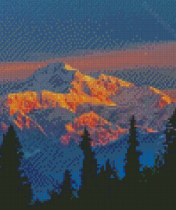 Aesthetic Denali At Sunset Diamond Paintings