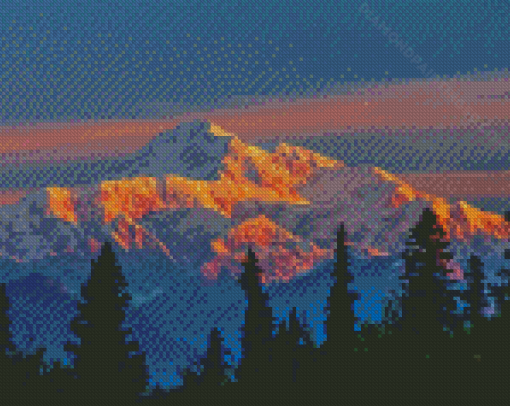 Aesthetic Denali At Sunset Diamond Paintings