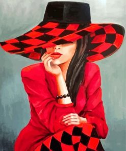 Aesthetic Red Women Diamond Paintings