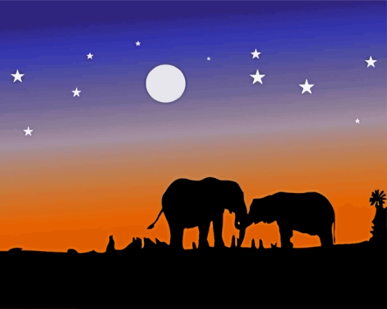 Aesthetic Romantic Elephants Diamond Paintings