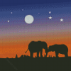 Aesthetic Romantic Elephants Diamond Paintings