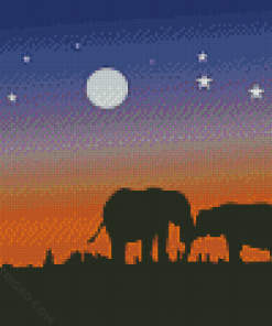 Aesthetic Romantic Elephants Diamond Paintings