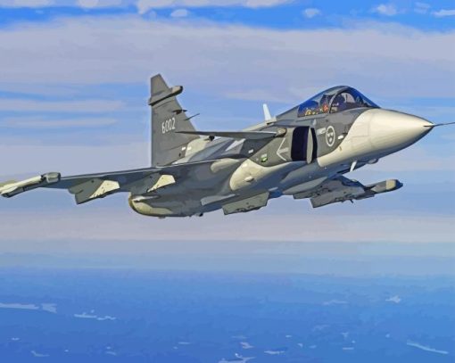 Aesthetic Saab JAS 39 Gripen Diamond Paintings