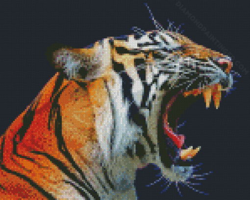 Aesthetic Tiger Roaring Diamond Paintings