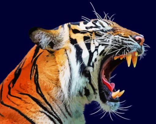 Aesthetic Tiger Roaring Diamond Paintings