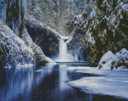 Aesthetic Winter Waterfall Diamond Paintings