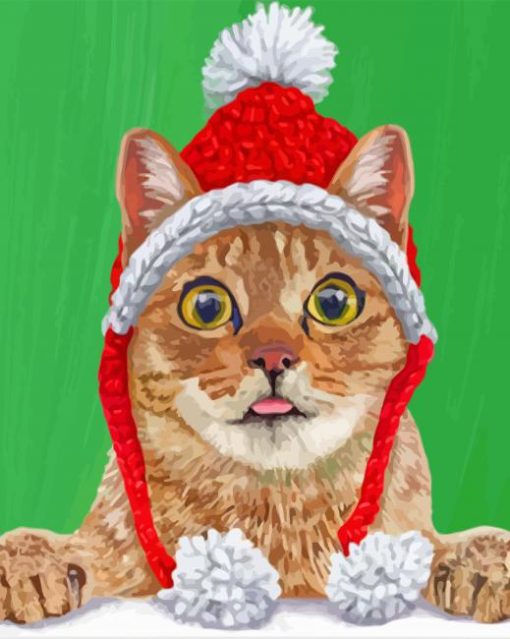 Aesthetic Xmas Cat Diamond Paintings