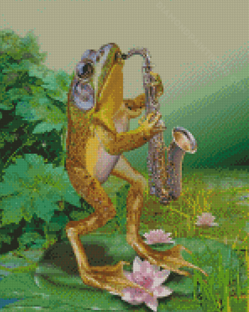 Aesthetic Frog With Sax Diamond Paintings