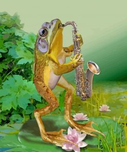 Aesthetic Frog With Sax Diamond Paintings