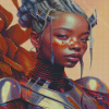 African Warrior Girl Diamond Paintings