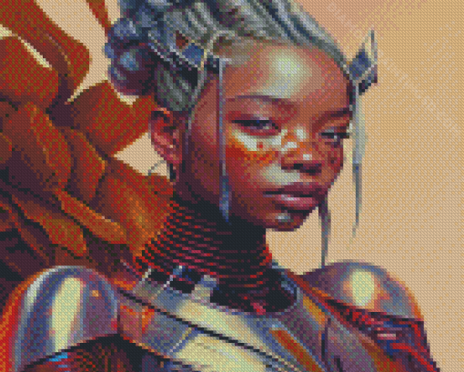 African Warrior Girl Diamond Paintings