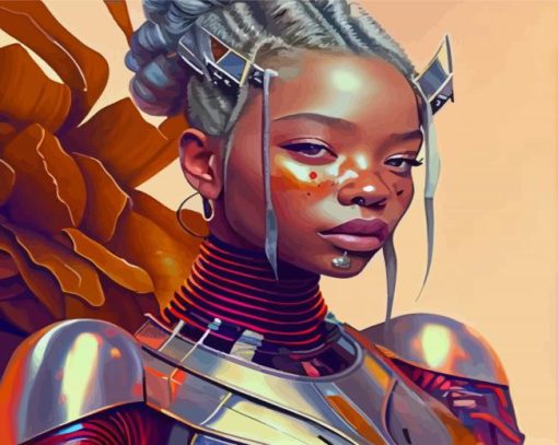 African Warrior Girl Diamond Paintings