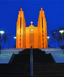 Akureyri Church Iceland Diamond Paintings