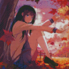 Anime Girl Under Tree Diamond Paintings