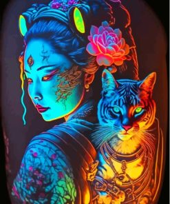 Asian Lady And Tiger Diamond Paintings