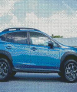 Blue Subaru Crosstrek Side Ciew Diamond Paintings