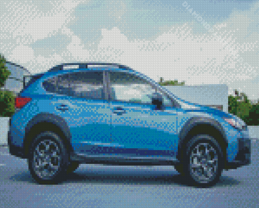 Blue Subaru Crosstrek Side Ciew Diamond Paintings