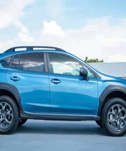 Blue Subaru Crosstrek Side Ciew Diamond Paintings