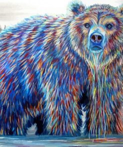 Colorful Bear In Water Art Diamond Paintings