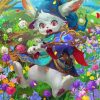 Cute White Rabbit Knight Diamond Paintings