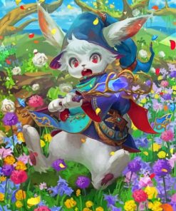 Cute White Rabbit Knight Diamond Paintings